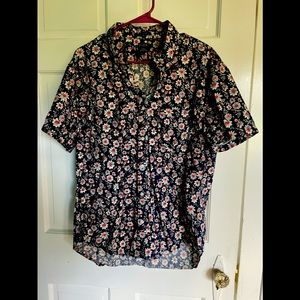 J. Crew Short Sleeve stretch slub cotton shirt in print